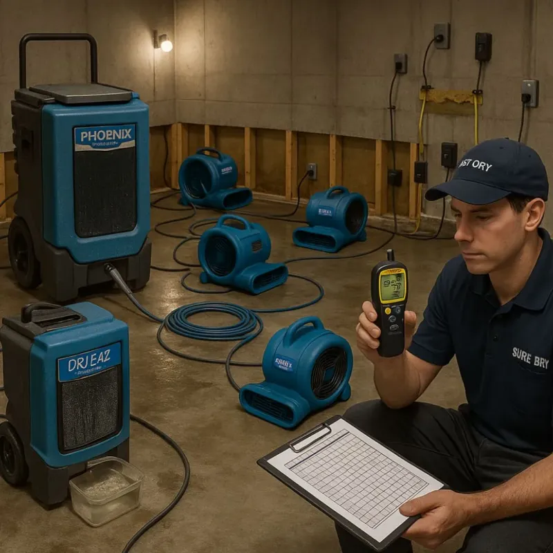 Structural Drying and Dehumidification process in Belvedere, SC